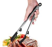 Pince à Spaghettis pour Service de Pâtes,Pinces De Service En Silicone Pour Spaghetti | Pince Alimentaire Crantée avec Manche Inoxydable 30 cm pour Pâtes Cuisson Rôtisserie Camping Salade BBQ Restaura