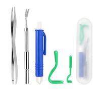 Pince A Tique Humain Pince en Acier Inoxydable Kit DExtraction De Puces pour Animaux Outil De Retrait De Puces pour Chiens Et Chats Boite De Rangement Pratique