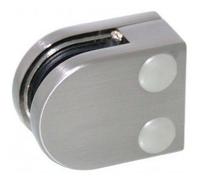 Pince à verre 8 mm pour garde corps - support arrondi - zamak brossé Design Production