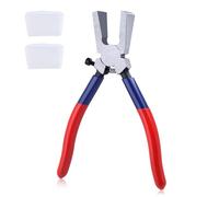 Pince à verre de 15,2 cm avec embouts en caoutchouc à mâchoire plate pour porte-clés, outils pour vitrail, outil de rupture pour mosaïques
