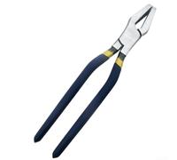 Pince à verre de 25,4 cm avec bec plat pour couper et maintenir les bords, outil de façonnage de vitrail pour travail de carrelage mosaïque, bleu et argent