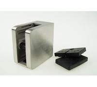 Pince à verre en acier inoxydable - Rectangulaire - 45 x 45 mm - Support de serrage pour verre avec plaque de sécurité - Support de plaque en verre pour balustrade V2A (raccord : plat/épaisseur du