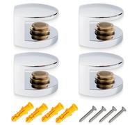 Pince à Verre Support réglable pour étagère - Fixation murale en alliage de zinc pour tablette en verre, plexiglas et bois 5-8 mm - Lot de 4 pinces solides et durables