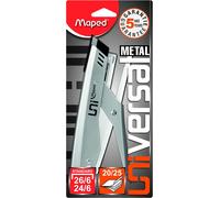 Pince Agrafeuse Métal Universal-Compatible Agrafes N°24/6 Et 26/6-Capacité 20 À 25 Feuilles-Avec 400 Agrafes 26/6 Incluses-Gris