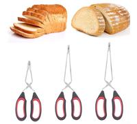 Pince alimentaire à long manche pour la cuisine et la pâtisserie, outil de cuisine ergonomique pour griller et servir divers aliments (L)
