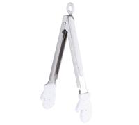 Pince Alimentaire en Acier Inoxydable Blanche, Motif Noël, Légère | Silicone et Acier Inoxydable, Usage la Cuisine Polyvalent, Crochet Suspendre, Style Charmant pour Fêtes