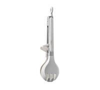 Pince alimentaire en silicone haute température avec support - Outil de cuisine durable pour four et grill - Poignées chauffantes - Prise en main facile - TQk937 - Blanc - 25,3 x 6 x 5 cm