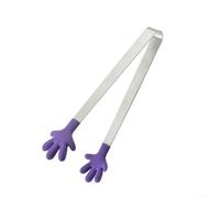Pince alimentaire en silicone renforcé avec noyau en acier inoxydable pour une manipulation fiable des cubes de sucre glacé et des sachets de thé au quotidien (violet)