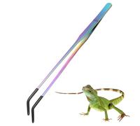 Pince alimentaire - Pincette longue d'aquarium avec pointes en silicone antidérapantes, outils d'alimentation de reptiles de protection, pince à corde pour aquatiques, acier inoxydable