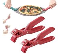 Pince anti-brûlure for plaque chauffante, pince multi-angles for plaque chauffante, pince multifonction anti-brûlure for bol de cuisine, pince de levage sécurisée for casseroles, poêles(2 Red)