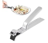 Pince anti-brûlure pour bol et assiette, 2024 version améliorée en acier inoxydable robuste pour cuisine, résistante à la chaleur et durable, fonctionnement à une main, outil de cuisine polyvalent