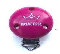 Pince Attache Tetine Clip Attache Tetine Bois Accroche Tétine Bois Kit Attache Tetine Bois Attache Sucette Bois Prenom (princesse fuchsia brillant)