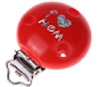 Pince Attache Tetine Clip Attache Tetine Bois Accroche Tétine Bois Kit Attache Tetine Bois Attache Sucette Bois Prenom (mom rouge)