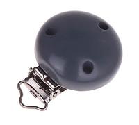 Pince Attache Tetine Clip Attache Tetine Bois Accroche Tétine Bois Kit Attache Tetine Bois Attache Sucette Bois Prenom (gris foncé)
