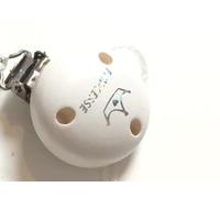 Pince Attache Tetine Clip Attache Tetine Bois Accroche Tétine Bois Kit Attache Tetine Bois Attache Sucette Bois Prenom (Princesse blanc)