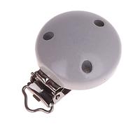 Pince Attache Tetine Clip Attache Tetine Bois Accroche Tétine Bois Kit Attache Tetine Bois Attache Sucette Bois Prenom (gris clair)