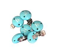Pince Attache Tetine Clip Attache Tetine Bois Accroche Tétine Bois Kit Attache Tetine Bois Attache Sucette Bois Prenom 6 Pièces PRINCE (Turquoise)