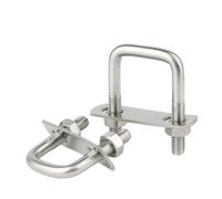 Pince carrée en acier inoxydable 304, boulon en U à Angle droit, écrous de serrage en U, déflecteurs de plaque, jeu de boulons en U Pour Jardin, Bricolage, Caravane(M6x30x95 2sets)