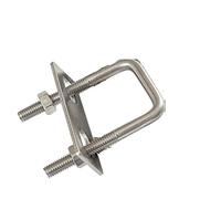 Pince carrée en acier inoxydable 304, pince en U à Angle droit, boulon en U, vis à Angle droit, boucle de serrage carrée, collier de serrage for tuyau carré Pour Jardin, Bricolage, Caravane(M8 95x120m