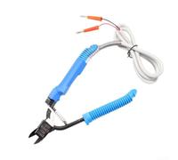 Pince chauffante, ciseaux électriques, pince coupante chauffante en caoutchouc plastique pour la coupe à chaud et les applications de traitement des matériaux plastiques (bleu)