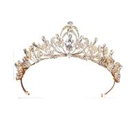 Pince Cheveux Mariage Bridal Headwear Gold-Colour Women's Full Of Classical Temperament Wedding Crown Girl Birthday Dazzling Tiaras(Gold-color)