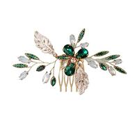 Pince Cheveux Mariage Green Crystal Sparkling Hair Comb Set Handmade Rhinestone Pearl Hairpin Wedding Headwear Jewelry Accessories(J7146GGREEN)
