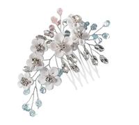 Pince Cheveux Mariage White Soft Ceramic Flower Women's Hair Comb Pearl Rhinestone Daily Clip Wedding Party Bridal Jewelry Headdress(J7245S)