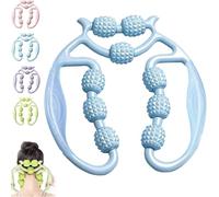 Pince circulaire à 9 roues, rouleau à 9 roues pour muscles des jambes, rouleau à anneau multifonction portable, réglable à 360 °, relaxant musculaire pour jambes, bras, cou (bleu)