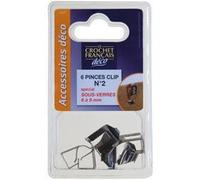 Lot de 6 pinces clip 6-9 mm pour sous-verre LE CROCHET FRANCAIS L.20 x l.15 mm G