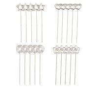 Pince Coeur en Métal,Memo Metal Argenté,Pince Photo Tige Porte Photo en Métal pour Mariage/Fête/Décoration de Gâteau