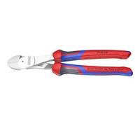Knipex Pince coupante de côté à forte démultiplication chromée, avec gaines bi-matière 250 mm 74 05 250