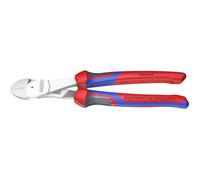 Knipex Pince coupante de côté à forte démultiplication chromée, avec gaines bi-matière 250 mm 74 05 250