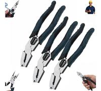 Pince coupante multifonction 9 en 1 de qualité industrielle, pince à dénuder, pince à sertir, design à levier élevé, outil de prise en main ergonomique pour bricolage, électrique, atelier