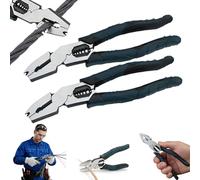 Pince coupante multifonction de qualité industrielle, pince multifonction 9 en 1, extracteur d'ongles/coupe-fil/dénudeuse/pince à sertir, design de levier d'action composé, outil de coupe