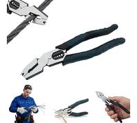 Pince coupante multifonction de qualité industrielle, pince multifonction 9 en 1, extracteur d'ongles/coupe-fil/dénudeuse/pince à sertir, design de levier d'action composé, outil de coupe