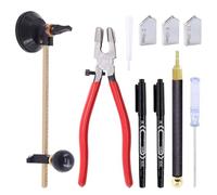 Pince coupe-verre robuste avec poignée ronde et ventouse pour coupe de carreaux/vitrail réglable