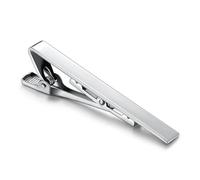 Pince Cravate Homme 2 pièces pinces à cravate épingle à cravate for hommes ton métal Simple barre fermoir pratique cravate accessoires fermoir épingles à cravate for hommes pinces à collier(Silver,L)