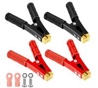 Pince crocodile, 4 pièces 1000A Pinces crocodile en cuivre pour démarreur de batterie de voiture (Rouge et Noir)