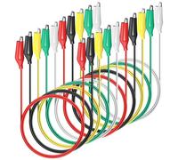 Pince Crocodile à Double tête, 2/10 pièces, longueur du câble 45cm, pince Crocodile 28mm, Clip de Test de câble black 2pcs