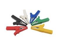 Pince Crocodile de Protection en Plastique 55mm, 4 pièces, Test de Batterie, Pinces Crocodile, Trou de Queue adapté au connecteur de fiche Banane de 4mm(4 White)