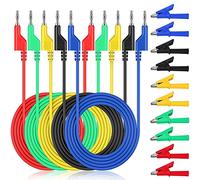 Pince Crocodile Fils de Test, 5pcs Câble de Test pour Multimètre et 10pcs Pinces Crocodiles, Fiche Banane Test Plomb, 4mm Cordon de Test de Prise Banane, Cordon Pince Crocodile pour Multimètre
