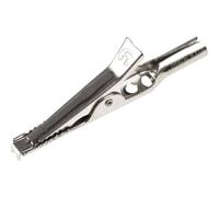 Pince crocodile fine 4 A argent Hirschmann Test & Measurement 930122000 Plage de serrage max.: 10 mm Longueur: 49 mm