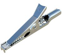 Pince crocodile fine 4 A argent SKS Hirschmann 930122000 Plage de serrage max.: 10 mm Longueur: 49 m