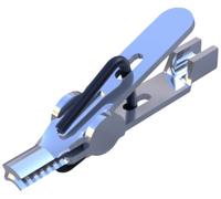 Pince crocodile miniature 0.5 A blanc SKS Hirschmann 930476001 Plage de serrage max.: 1 mm Longueur: 17 mm