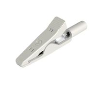 Pince crocodile miniature 8 A blanc SKS Hirschmann 930318107 Plage de serrage max.: 4 mm Longueur: 41.5 mm 1 pc(s)