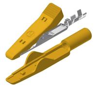 Pince crocodile miniature 8 A jaune Hirschmann Test & Measurement 930318103 Plage de serrage max.: 4 mm Longueur: 41.5 mm 1 pc(s)