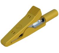 Pince crocodile miniature 8 A jaune SKS Hirschmann 930318103 Ouverture des mâchoires (max.): 4 mm Longueur: 41.5 mm 1 pc
