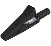 Pince crocodile miniature 8 A noir SKS Hirschmann 930318100 Plage de serrage max.: 4 mm Longueur: 41