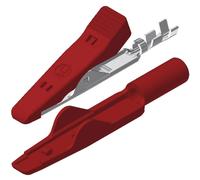 Pince crocodile miniature 8 A rouge SKS Hirschmann 930318101 Ouverture des mâchoires (max.): 4 mm Longueur: 41.5 mm 1 pc