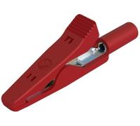 Pince crocodile miniature 8 A rouge SKS Hirschmann 930318101 Plage de serrage max.: 4 mm Longueur: 4